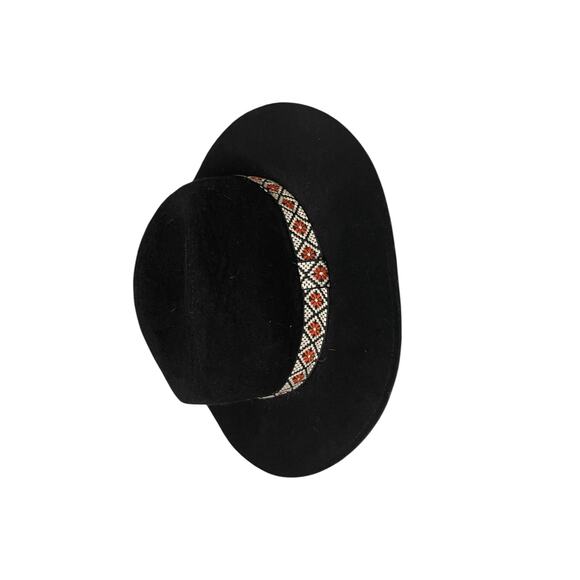 Embroidered Ikat Hat Black - Picture 2 of 6